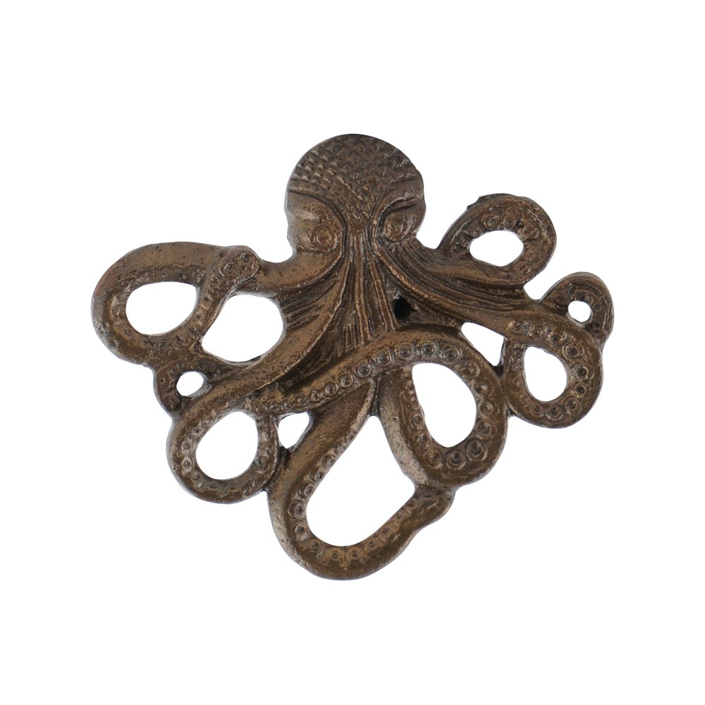 Set of 4 Octopus Knobs – Decorative Cabinet Pulls for Cabinets, Dressers and Drawers – Fancy Drawer Knobs for Beach House, Bathroom Fixtures, Living Space, and Kitchen Cabinetry by Artisanal Creations