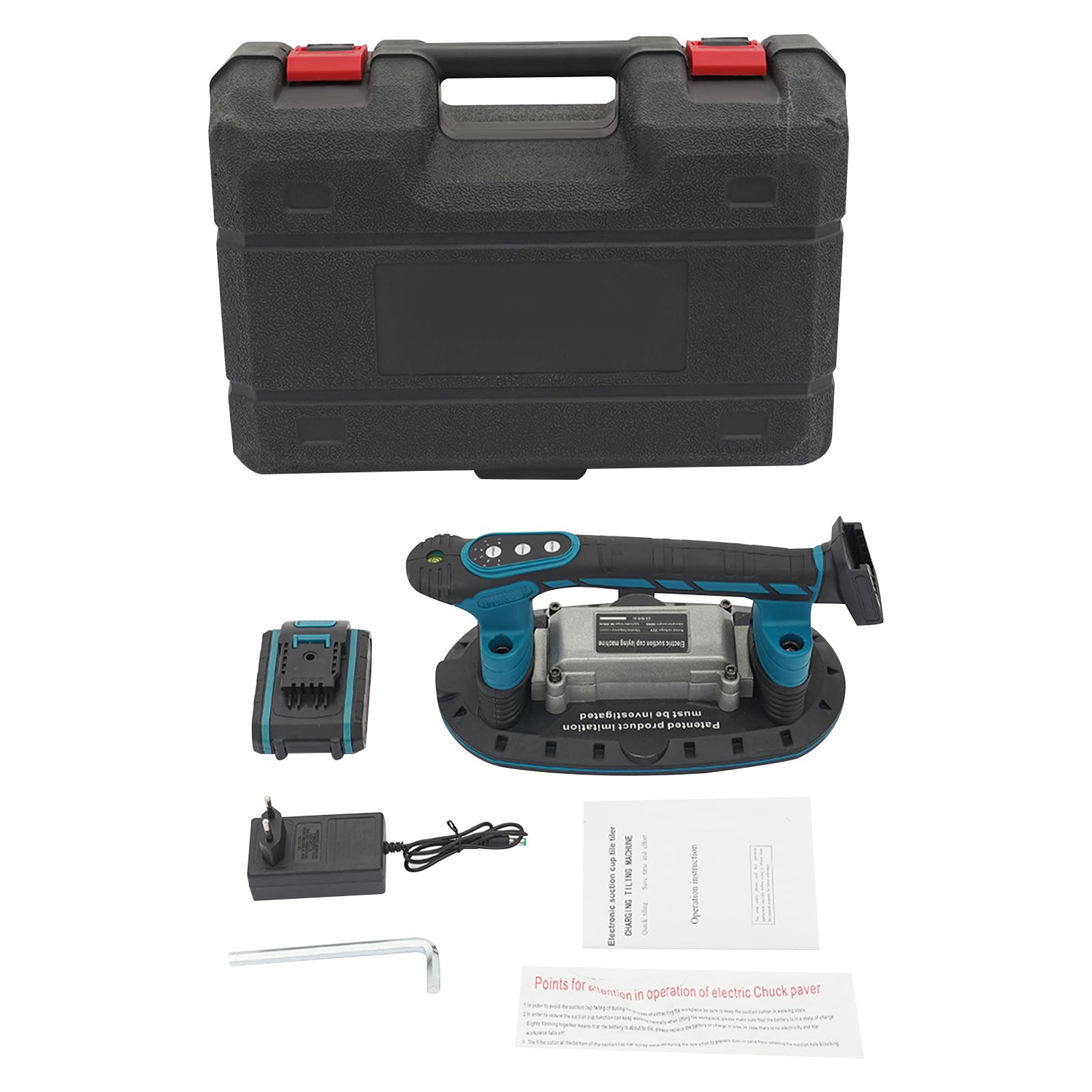 Vibratore per piastrelle a batteria, 13000 giri/min, con 6 marce, potenza di aspirazione 400 kg, per piastrelle e piastrelle (da 30 a 300 cm)