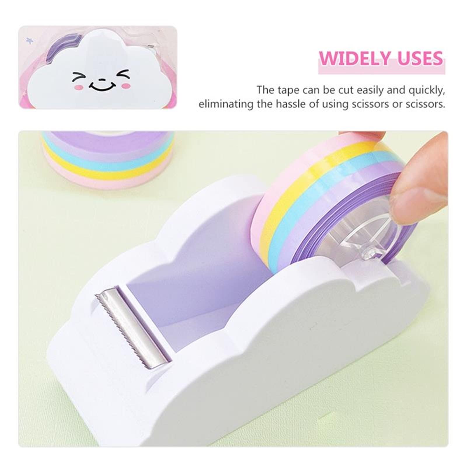 JINGYAN Dozowniki taśmy biurowej Rainbow Tape Dispenser With Washi Paper Cutter Dispensers For Home Office School Adhesive Scrapbook Tool