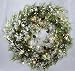 24" Battery Operated Cordless LED Snow Pine Wreath with Cones and Timer