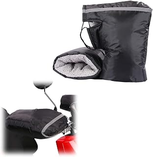 Motorcycle Gloves, Motorcycle Handlebar Gloves Winter, Handlebar Gloves Winter, Handlebar Glove Warm, with Reflector Strips, for Motorcycles, Electric Vehicles, Bikes etc. (Black)