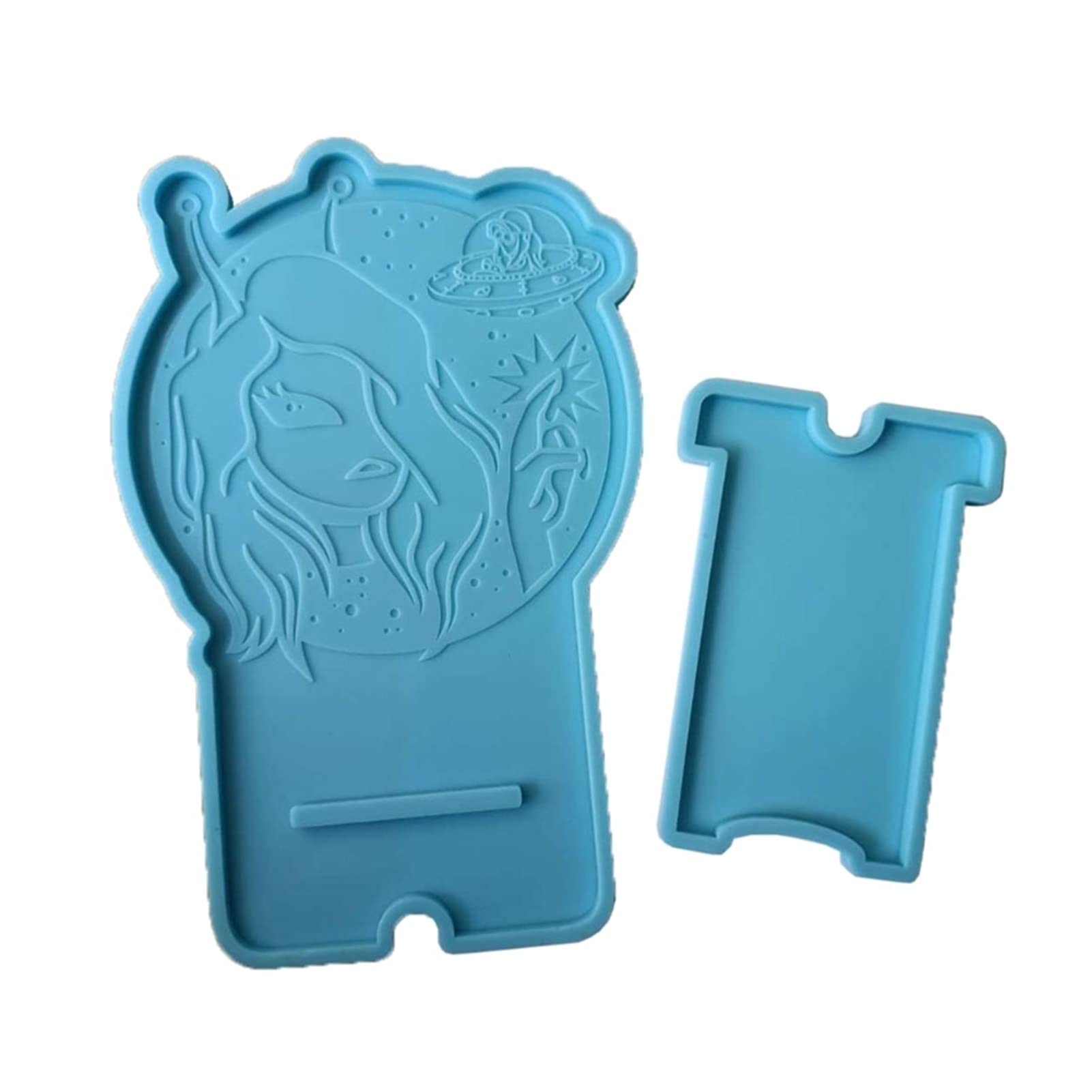 Moule silicone résine époxy pour support de téléphone portable fait main de style fille cool MK803