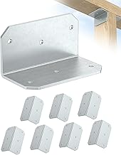 4 Inch Galvanized L Bracket Corner Brace, 90 Degree Angle Iron Support Brackets, 4" x 2" x 2" Heavy Duty Metal Joint Bracket for Wood, Shelf, Furniture, Raised Garden Bed (Galvanized-8PCS)