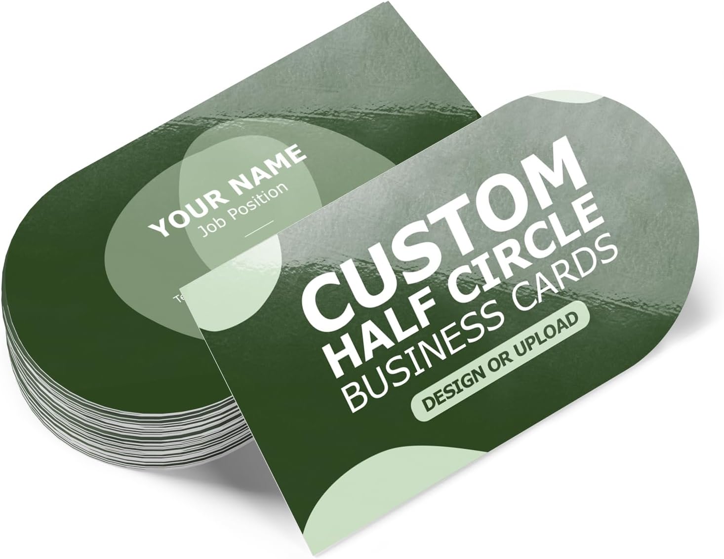 GotPrint Custom Arch Shape Business Cards | Half Circle | Upload Your Design | Personalize with Photo/Text/Logo | Glossy Double-Sided Print | 14 pt. Premium Cardstock | Horizontal 2” x 3.5”, 100 Qty