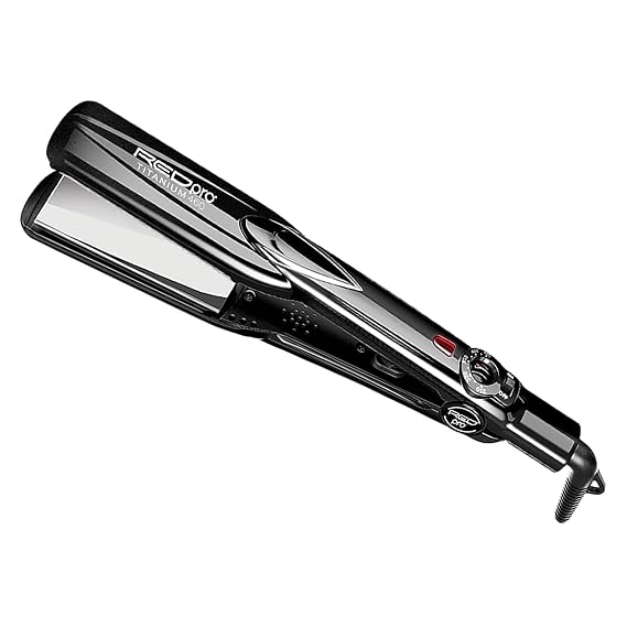 RED Pro Titanium 460 Styler Flat Iron, 1 1/2 for Silk Pressing & Keratin Treatments, Eliminates Frizz, Instant Heat, Auto Shut-Off, Heavy Duty Swivel Cord