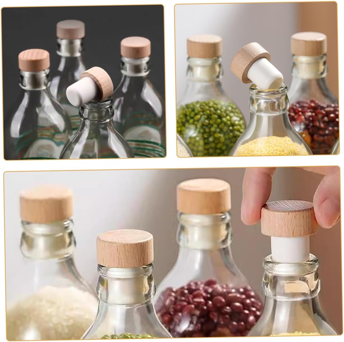 OUNONA 24pcs Wine Bottle Stopper Laboratory Bottle Stopper T Shaped Wine Corks Replacement Corks For Beer Glass DIY Craft