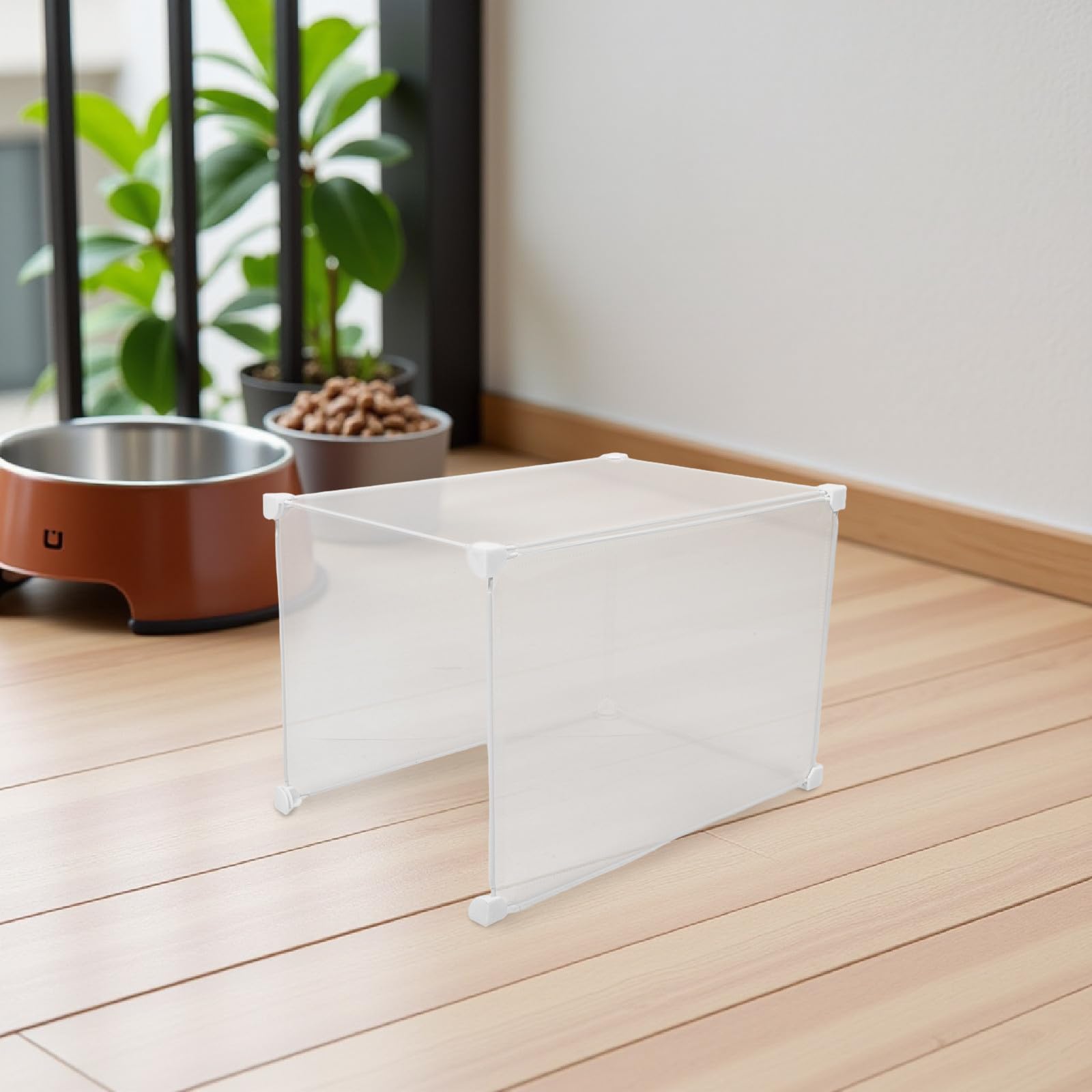 Katzenklo Spritzschutz aus Pvc mit Dreiseitigem Design und Transparentem Deckel für Kleine Tiere und Katzen Klarer Sichtschutz und Effektiver Schutz gegen Verschmutzungen
