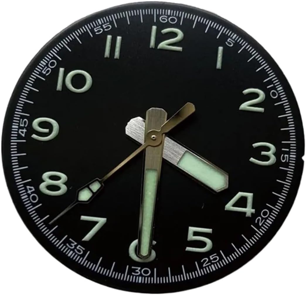 Vintage 28.5mm Black Dial Super Green Luminous Marks Watch Parts Compatible for NH35/36 Movement