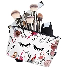 Deanfun Makeup Case Small, Cosmetic Zipper Bag Waterproof for Purse Mini, Women Cute Traveling Accessories Pouch for Ladies Thanksgiving Christmas Gifts(D2-55243)