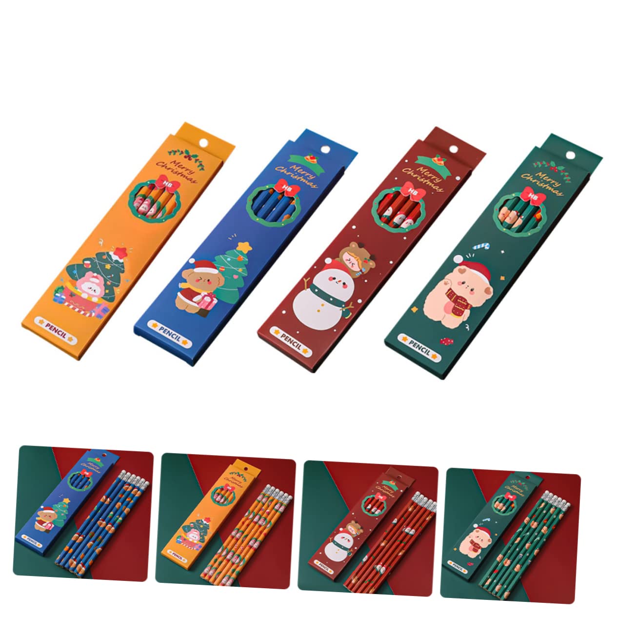 DOITOOL 120 Pièces Crayons Hb Bois Multi Fonctions avec Gomme Set Noël Garçon Fille Dessin Sketch