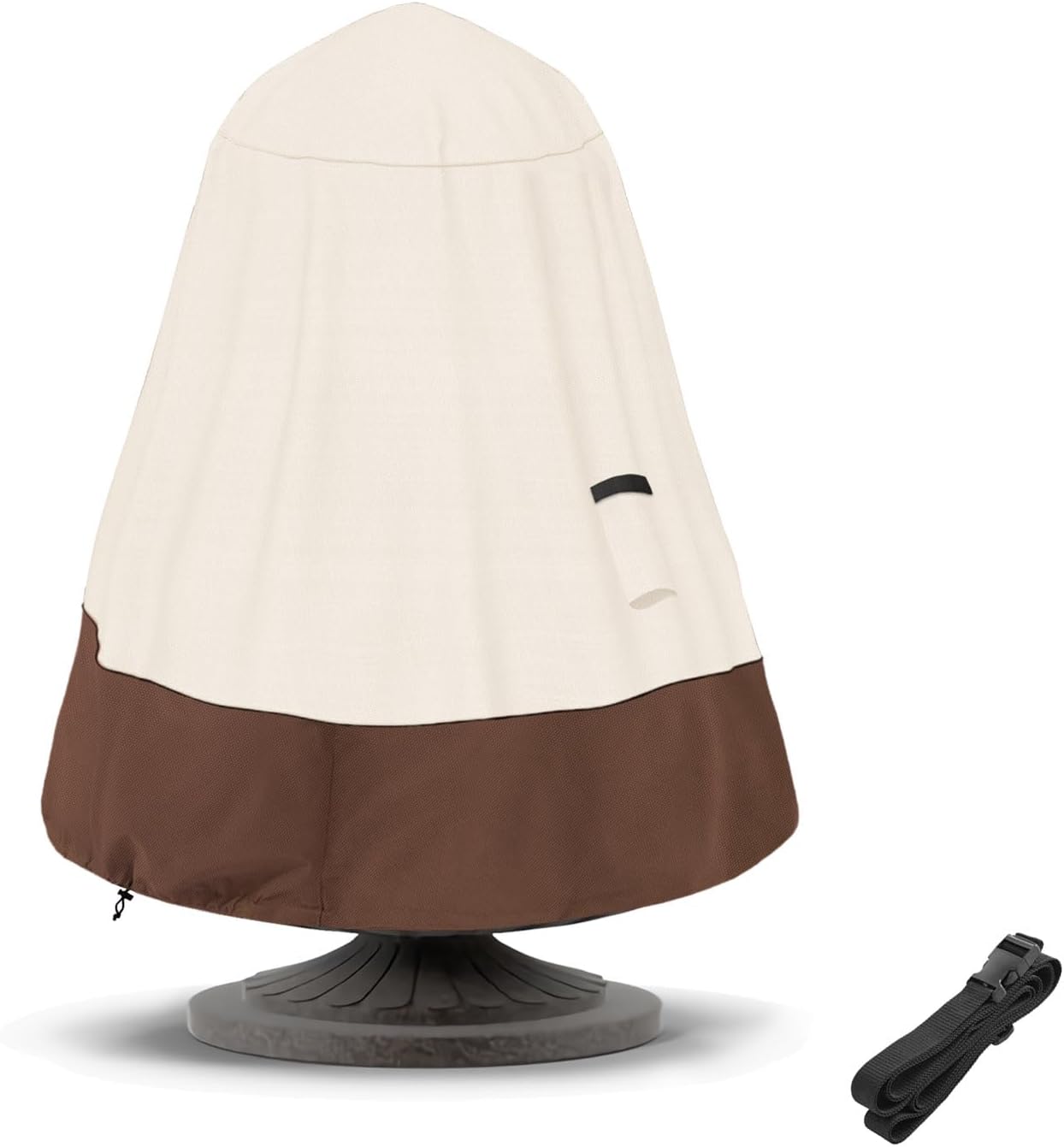 TACOMA Fountain Cover 52" D x 68" H,Outdoor 600D Heavy Duty Garden Fountains Statue Protective Cover with Drawstring,Waterproof Windproof Fountain Protector Covers for Winter,(Beige & Brown)