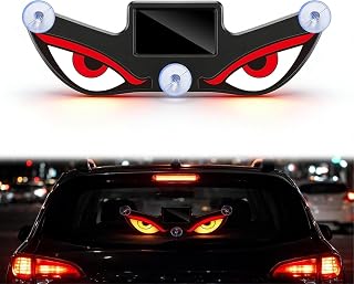 Solar Devil Eye Car Window Light, Wireless Triangle LED Decorative Window Lamp