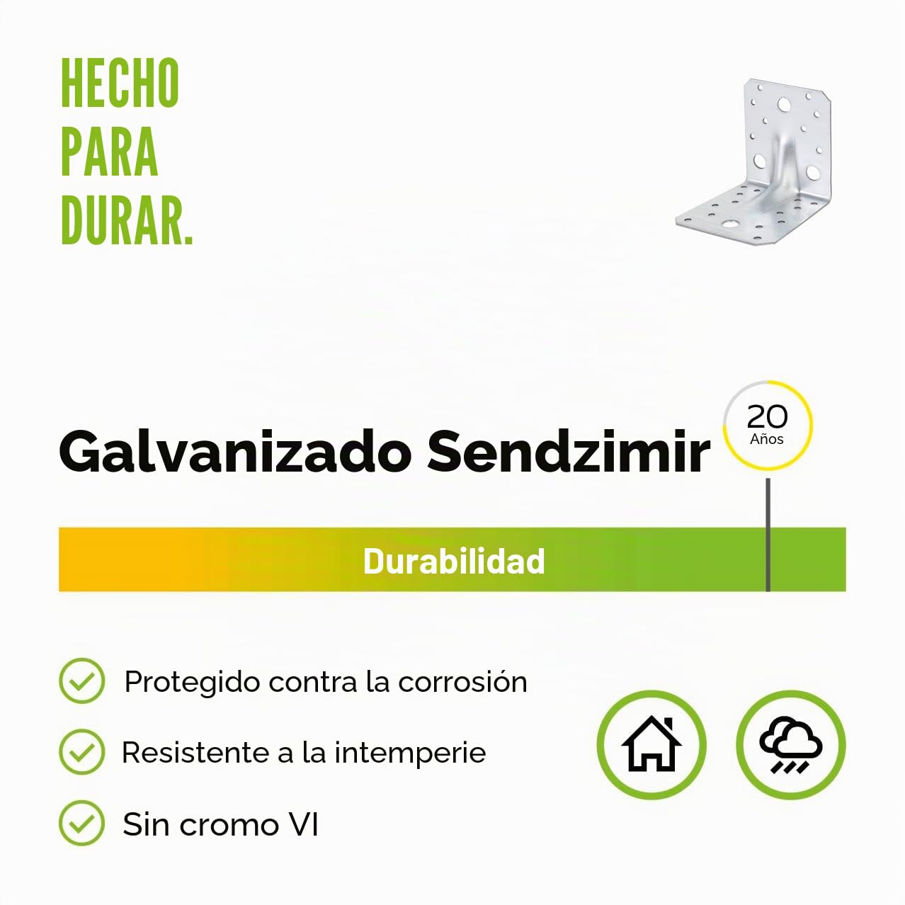 Alberts 867560 Escuadra reforzada con nervio, Galvanizado Sendzimir, 150 x 150 x 65 mm, Juego de 25