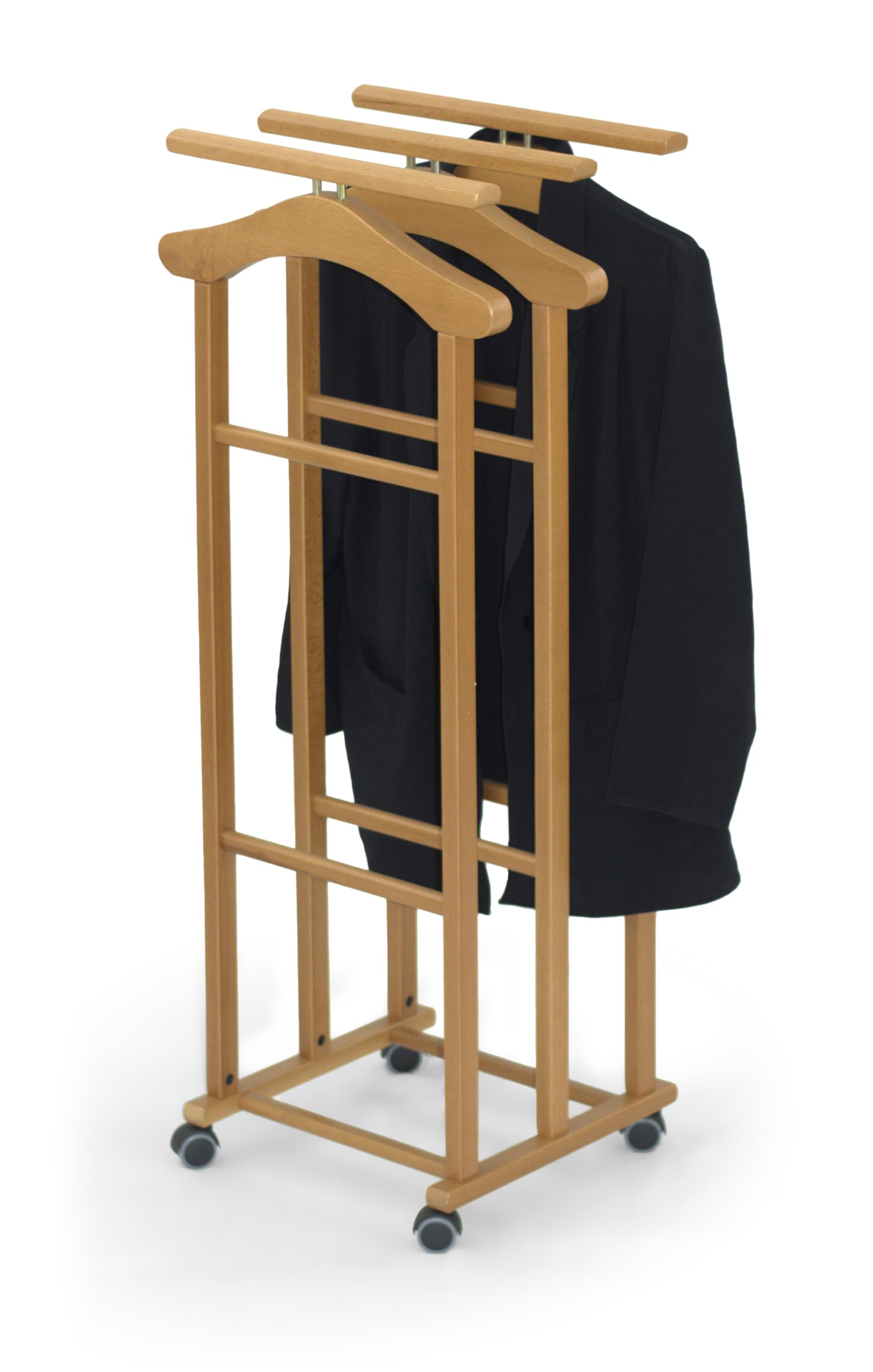 Arredamenti Italia Indossatore per camera da letto TRIELLO, Legno - 3 appendini e 3 portapantaloni - Finitura Ciliegio - Ar-It il cuore del legno