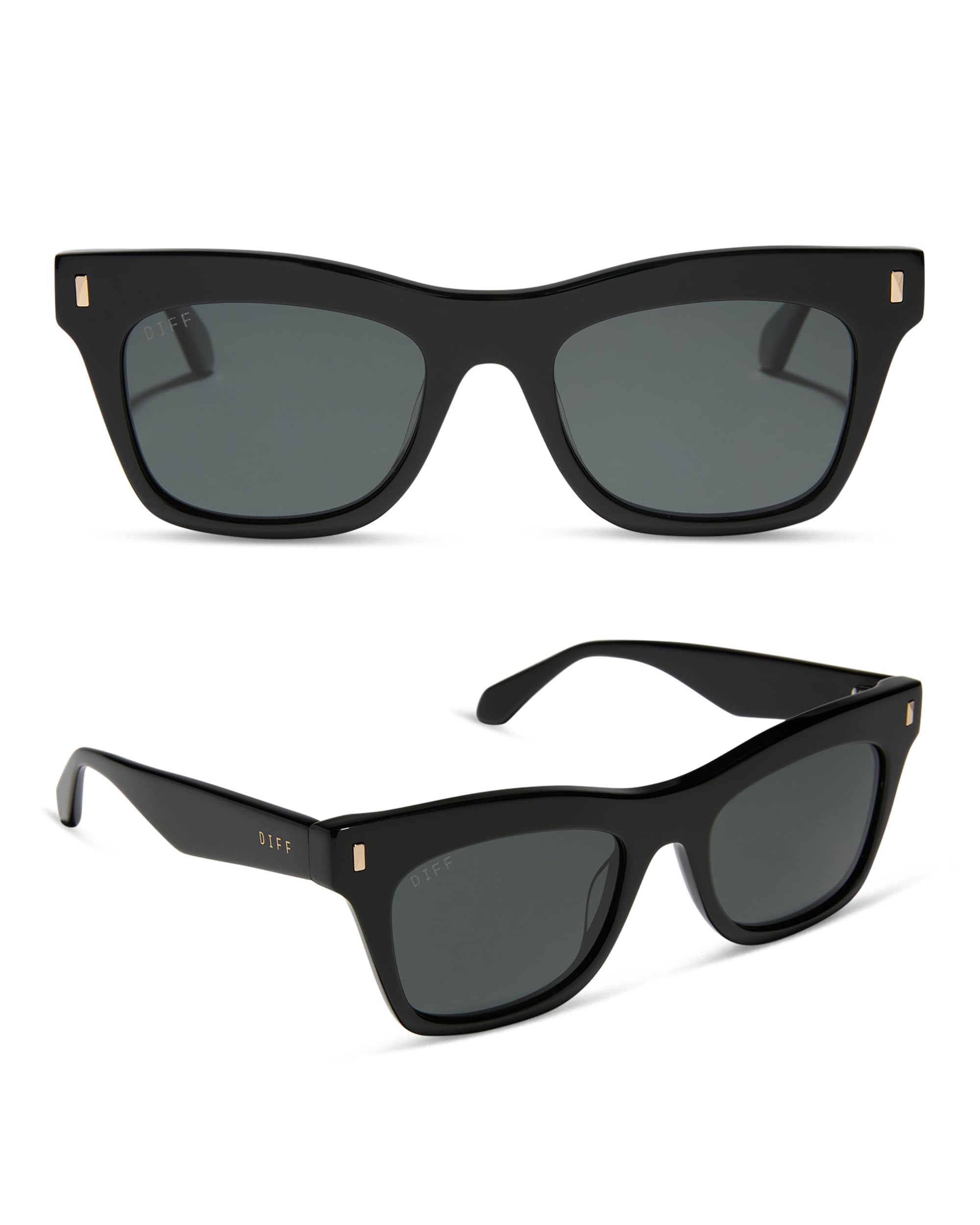 DIFF Bradley Designer Oversized Rectangular Sunglasses for Women and Men | Fashionable & Trendy Style | 100% UV Protection