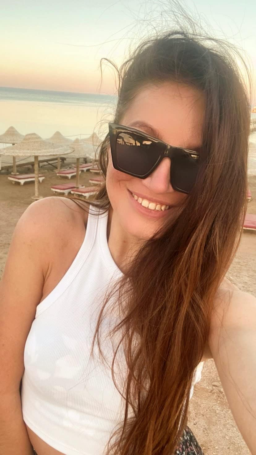 FEISEDY Vintage Polarized Square Cat Eye Sunglasses Women Trendy Fashion Cateye Polarized Sunglasses B2692 - Image 5