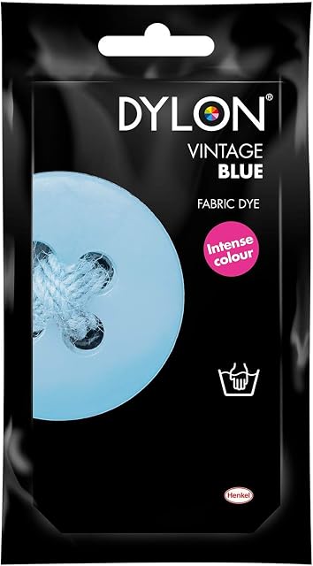 DYLON Hand Dye, Fabric Dye Sachet for Clothes, Soft Furnishings and Projects, 50 g - Vintage Blue