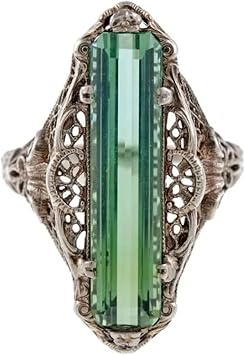 Vintage Hollow Flower Green Zirconia Ring for Women Emerald Rectangle Ring for Women Promise Eternity Ring Large Crystal Cubic Zirconia Stacking Rings Prom Wedding Bridal Finger Jewelry for Her 7