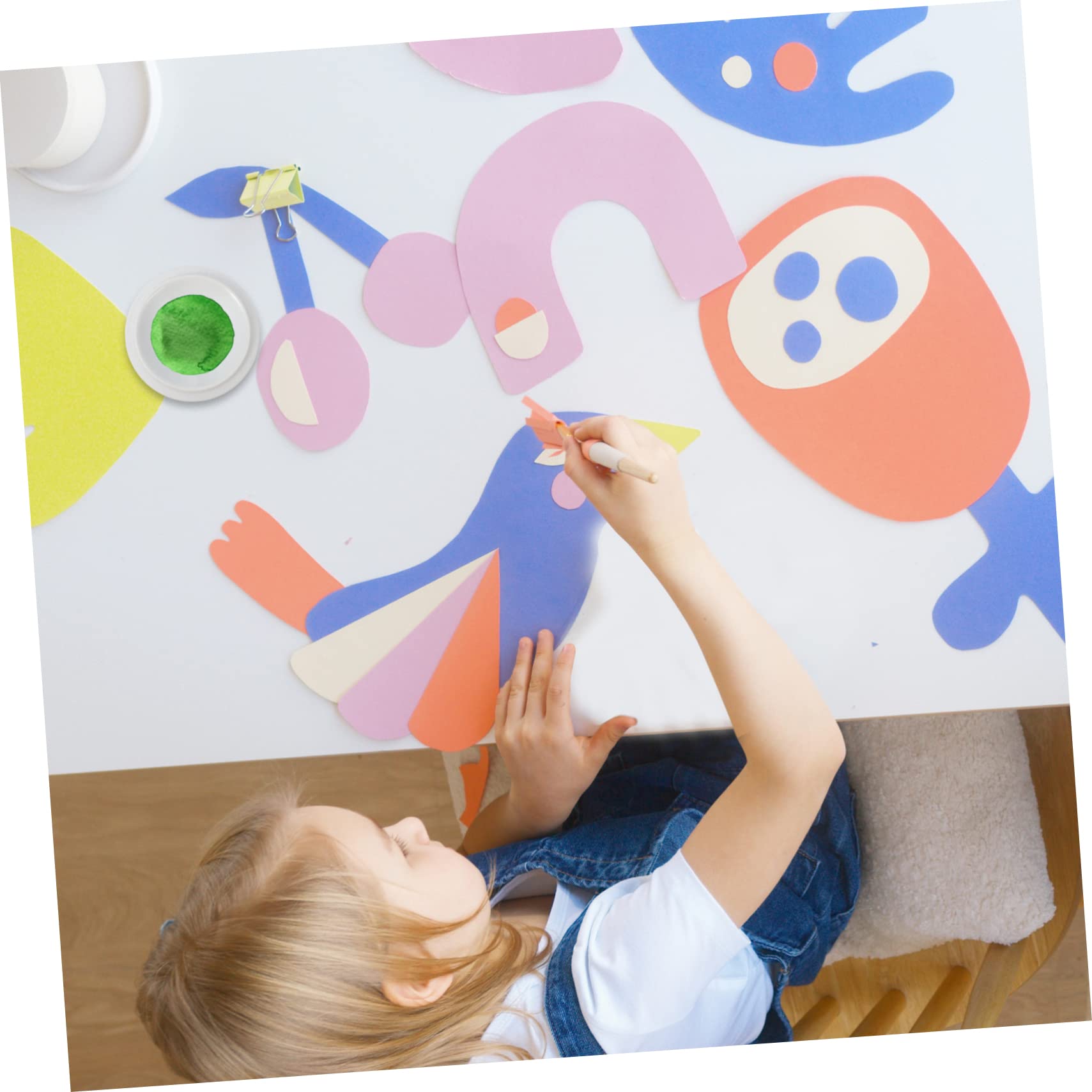 SHINEOFI Tavolozza in Ceramica Bianca a Strati con Coperchio, Superficie Liscia per Mescolare Colori, Facile da Pulire per Pittura e Calligrafia