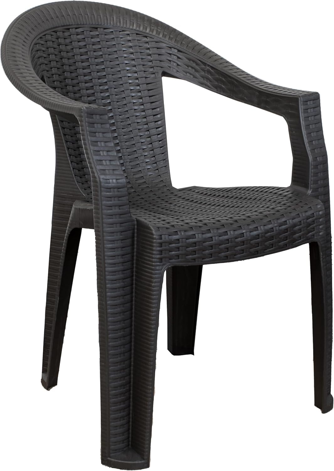 Rattan Sintetico Set Tavolo e Sedie da Giardino 6 Sedie con Braccioli Tavolo 150x90 cm Marrone Wengè