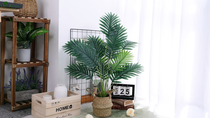Grote KENTIA PALM kunstplant HQ Howea kunstpalm met echt hout 172cm