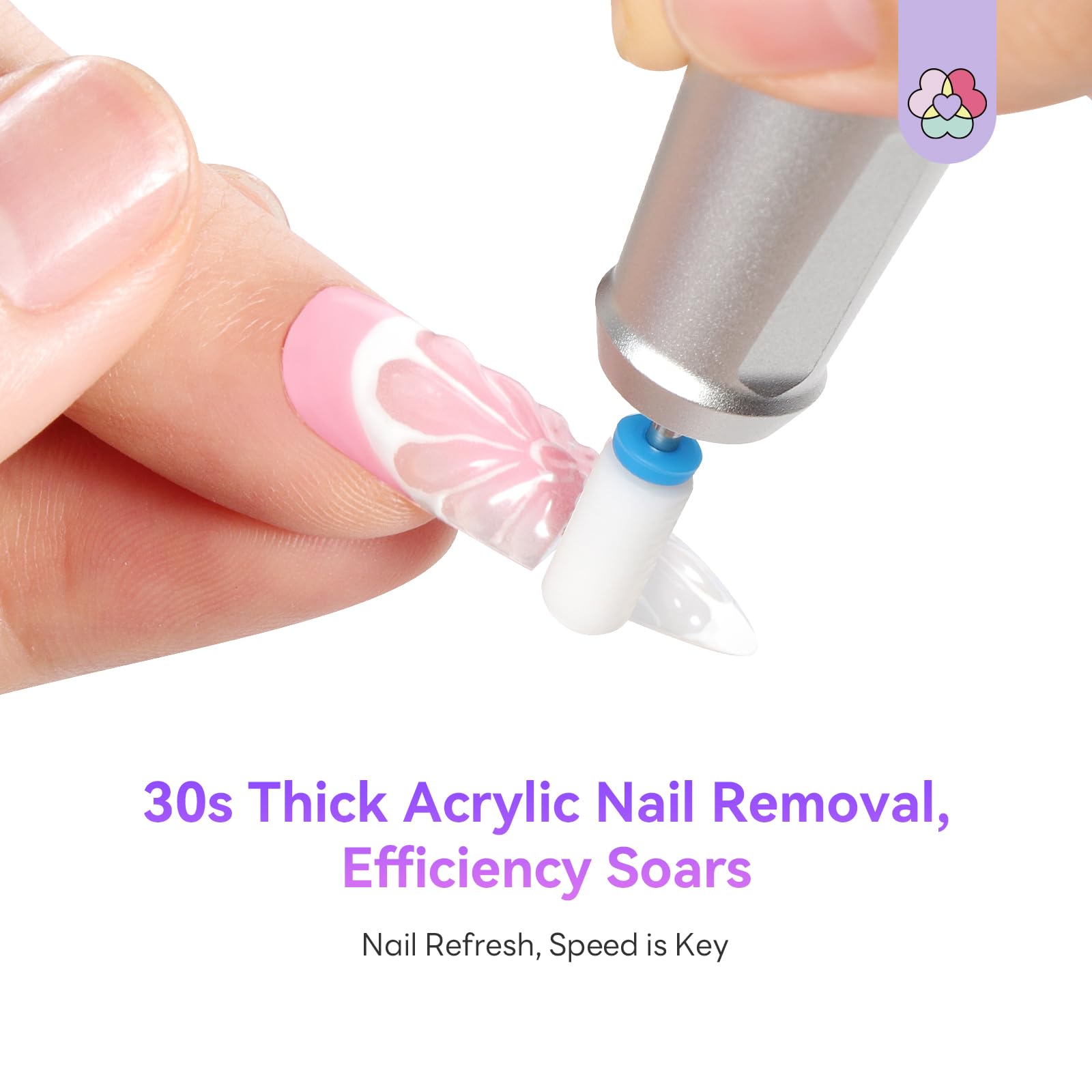 SAVILAND Professional Nail Drill 40000 RPM: Portable Electric Nail Drill Kit File Machine with Ceramic Nail Bit Sanding Bands for Quick Acrylic Removal Manicure Salon Home Use - Image 4