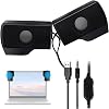 Computer Speaker USB Plug In - Portable Mini Sound Speaker with Clip, USB Powered Wired Multimedia Mini Soundbar for PC Computer Laptop Speaker Koyoyo