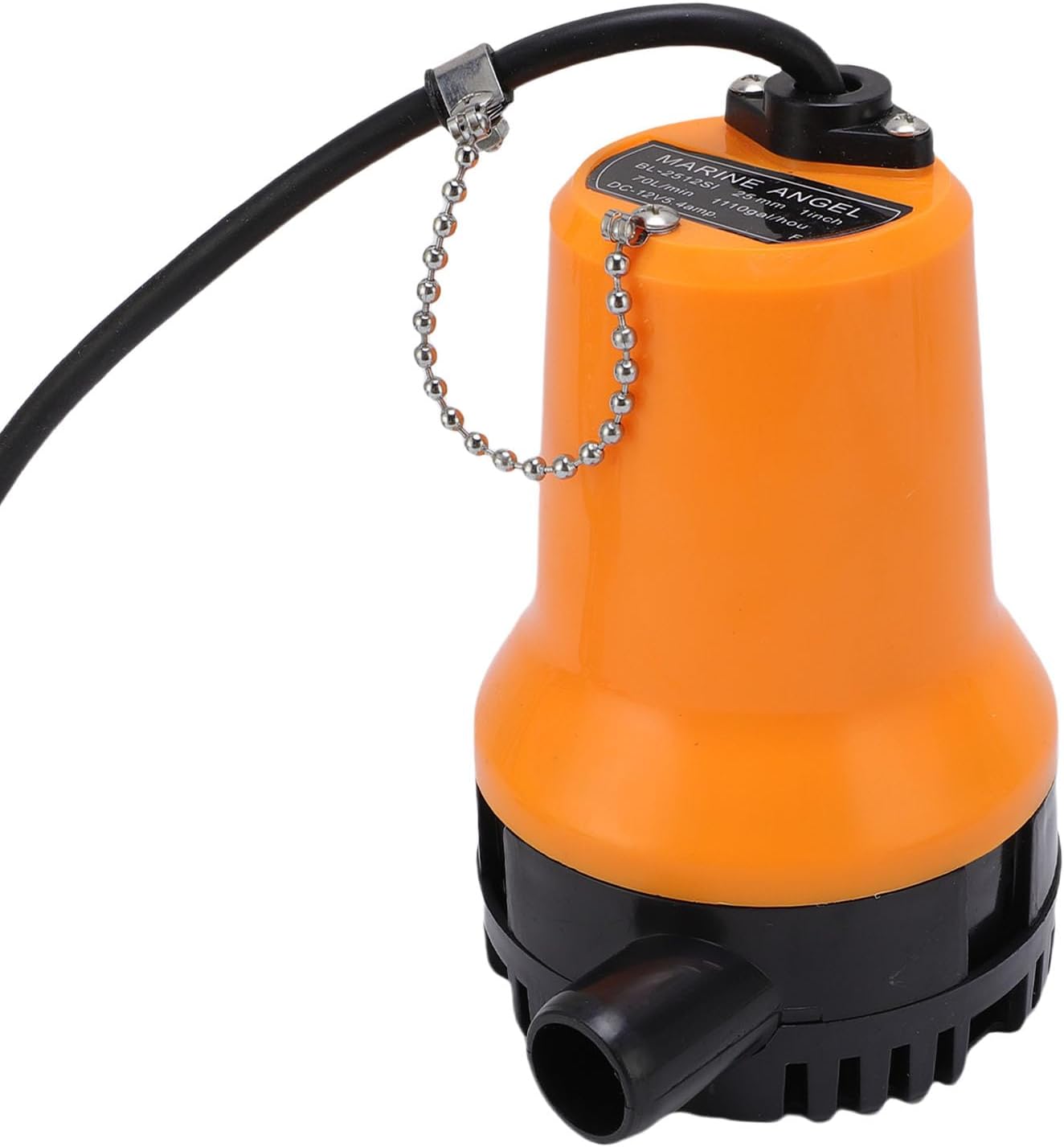 LiebeWH 45W DC Submersible Utility Pump 1110GPH Portable Water Transfer Sump for Pool Draining Basement Boat Emergency Drainage Orange
