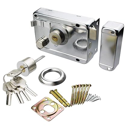 Xnrtop Home Door Gate Safety Vertical Keyway Cylinder Deadbolt Rim Lock Set