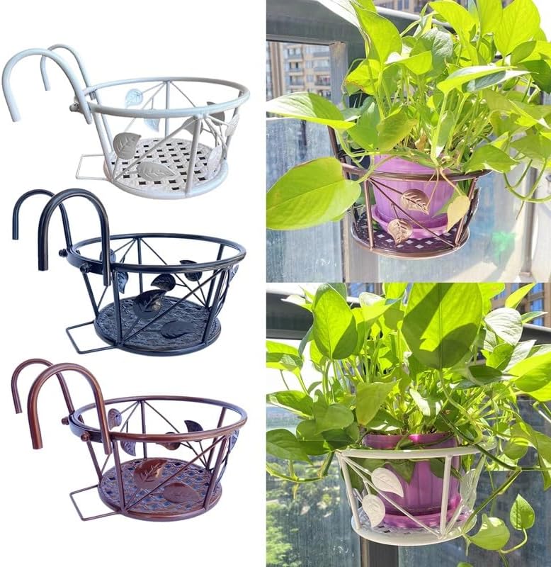 Flowerpot for Balcony Railings Hanging Basket Stand A for Home Garden Decoration image 3