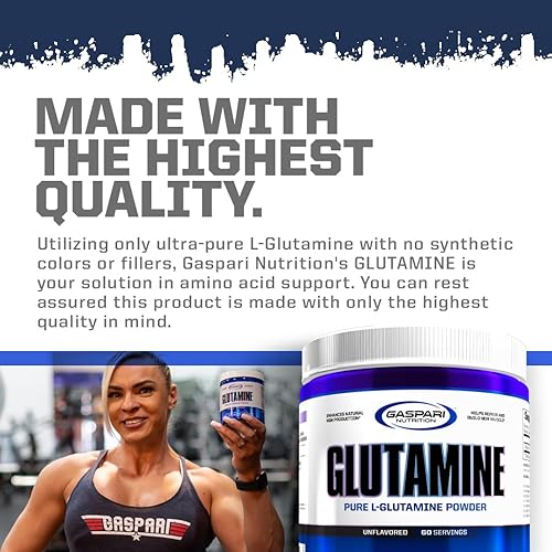 Miniatura 5 de Gaspari Nutrition, Glutamina, L-glutamina en polvo pura, perfecto antes del entrenamiento, después del entrenamiento y la recuperación, polvo de