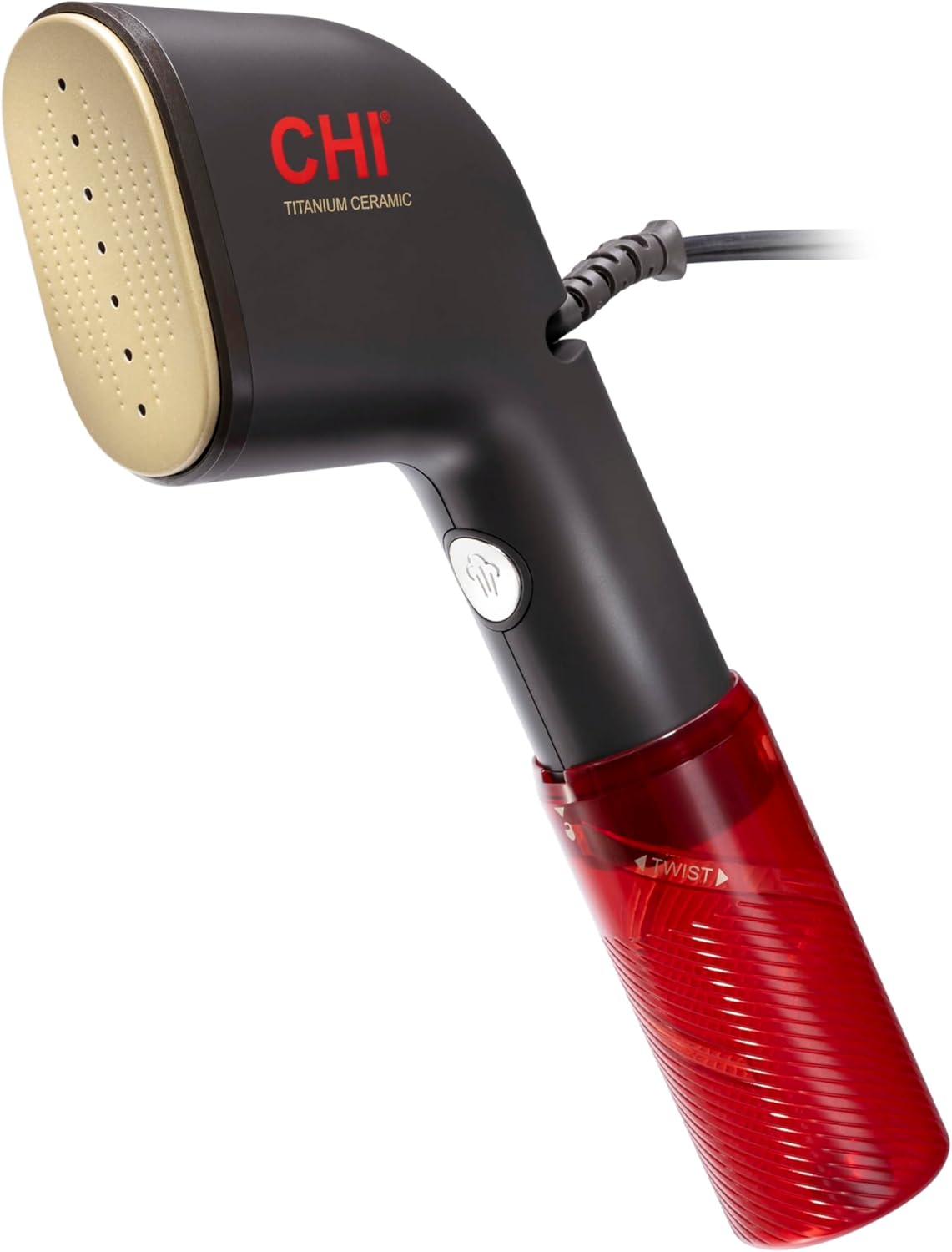 CHI Collapsible Travel 2-in-1 Handheld Garment Steamer & Steam Iron for Clothes, Large 120 ml Water Tank For up to 6 Minutes of Use, Collapses for Compact Storage, Fast Heatup, 10’ Cord, Black (11611)