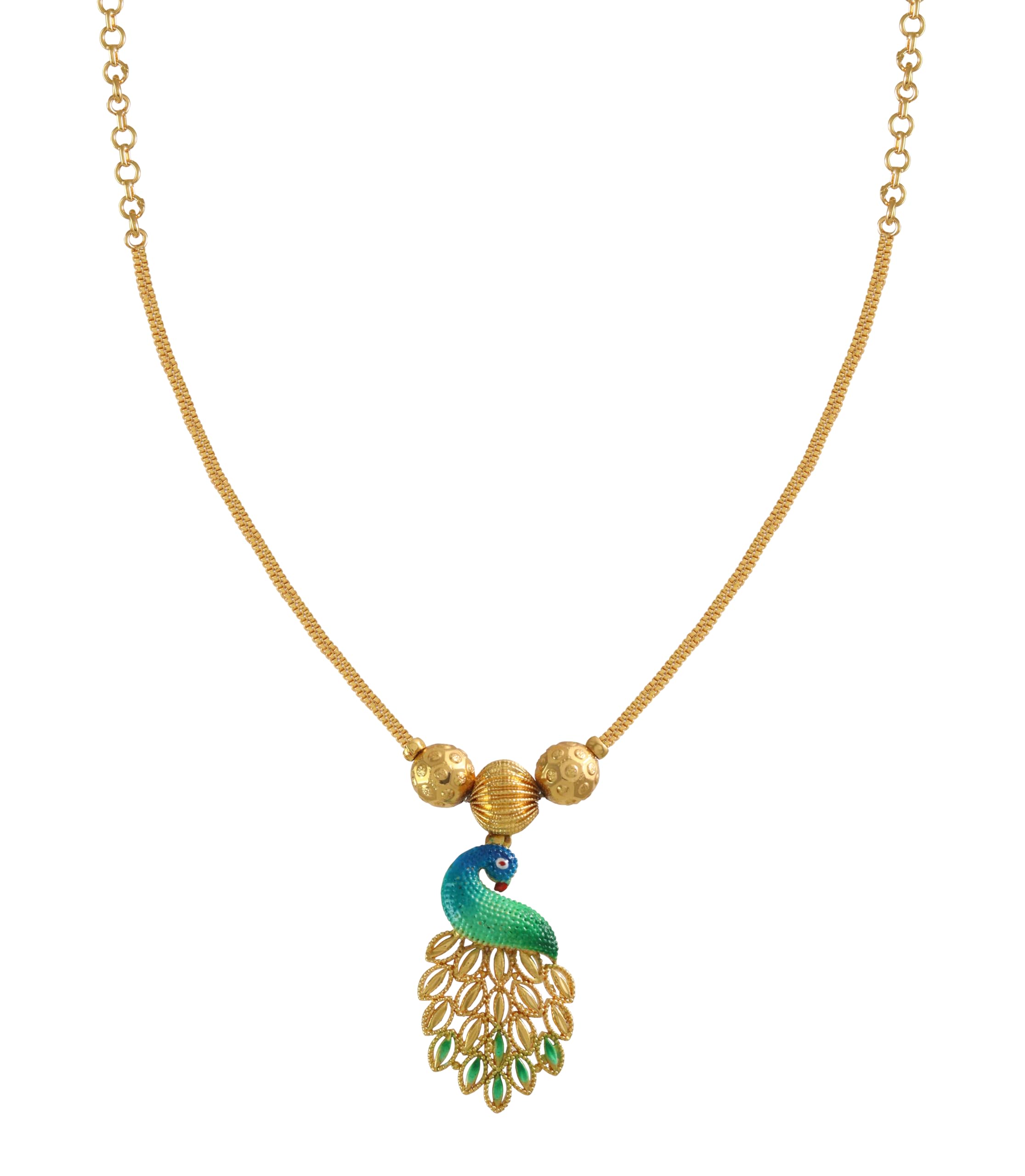 cute gold One Gram Micro Gold Plated & Copper Traditional Designer Jewellery Necklace for Women and Girls (NEC-8080)-picture-19