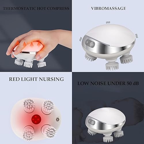 Miniatura 2 de Masajeador de cuero cabelludo, masajeador de cabeza para el crecimiento del cabello con 3 modos, masajeador impermeable recargable para mascotas