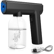 Blue Light Electrostatic Sprayer, Handheld Nano Mist Sprayer with 300ml Large Capacity, Rechargeable Atomizer for Home Office Car Air Refresh and Disinfectant Fogger