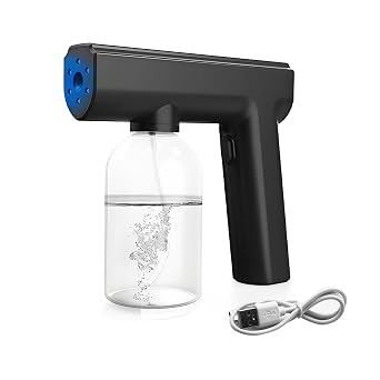 Blue Light Electrostatic Sprayer, Handheld Nano Mist Sprayer with 300ml Large Capacity, Rechargeable Atomizer for Home Office Car Air Refresh and Disinfectant Fogger