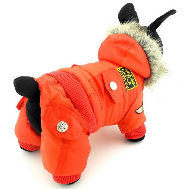Foto 8 de 8 de Ranphy Mono Impermeable con Capucha para Perro, Chaqueta de Invierno con Forro Polar para Mascotas