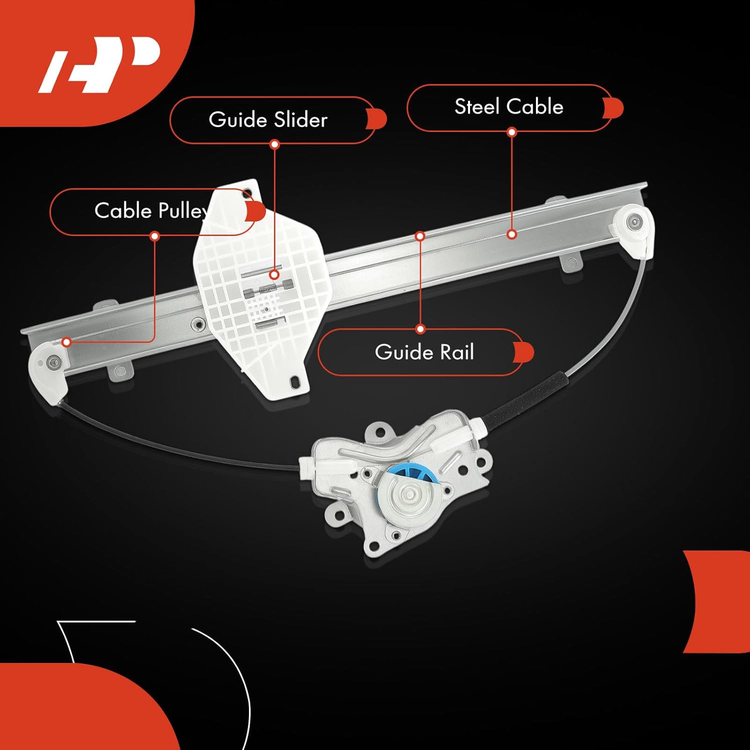 A-Premium Rear Right Passenger Electric Power Window Regulator Without Motor Compatible with Hyundai Sonata 1999-2005 & Kia Optima 2002-2006, Magentis 2002-2005