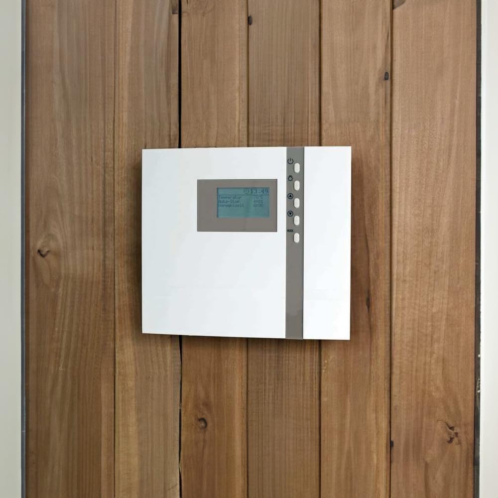 Harvia The Wall Poêle pour sauna 400 V 6 kW chrome foncé avec commande EOS ECON et pierres