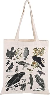 Black Crows and Ravens Tote Bag Wild Bird Watching Gift Spooky Season Dark Academia Witchy Black Bird Mama Gift