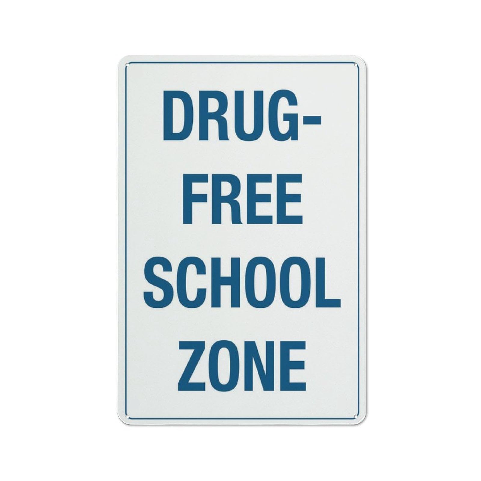 Drug Free School Zone Aluminum Metal Sign 12"x8" UV Ink Printed For Home/School/Business Use