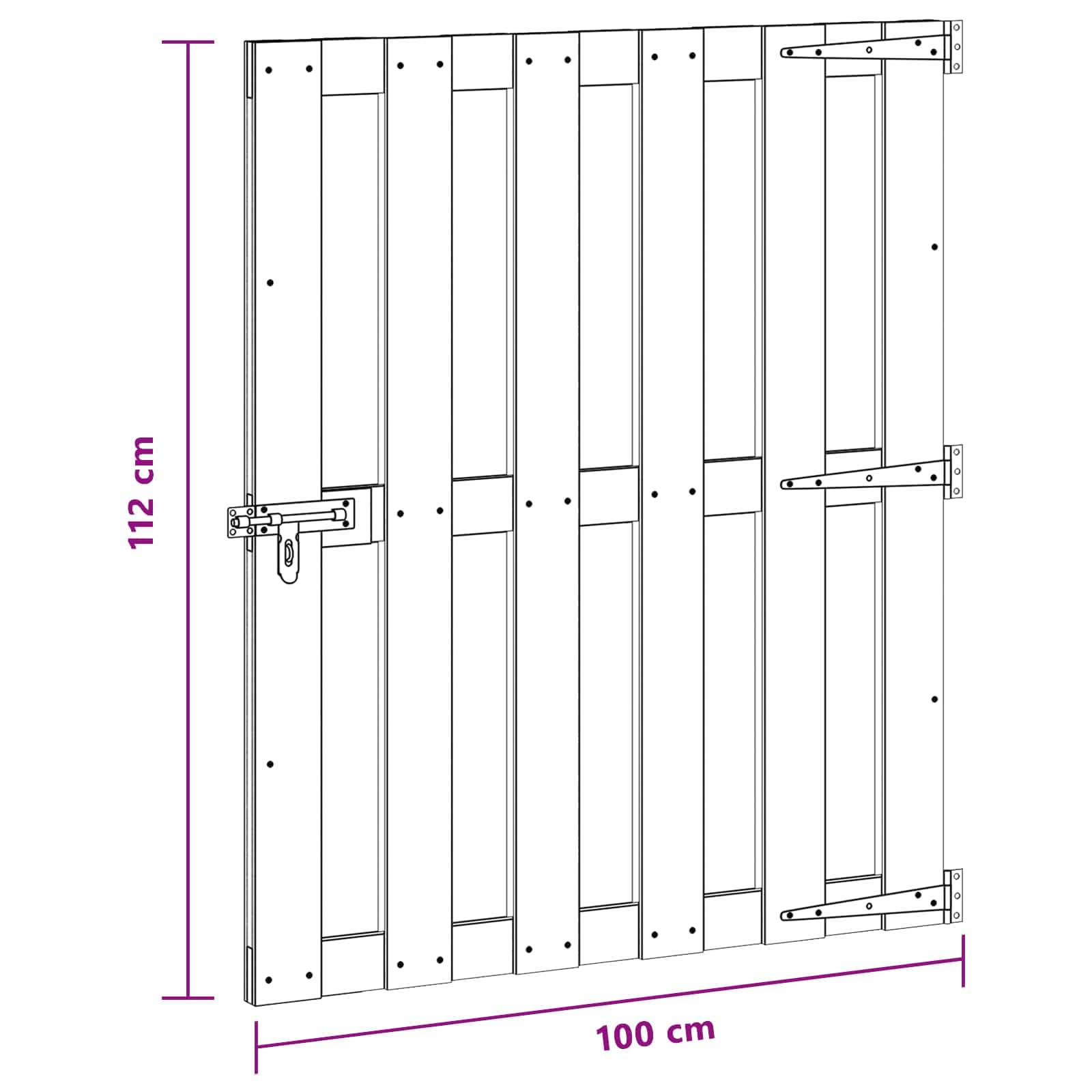 Gartentor 100 x 112 cm WPC Aluminium Zauntor Braun