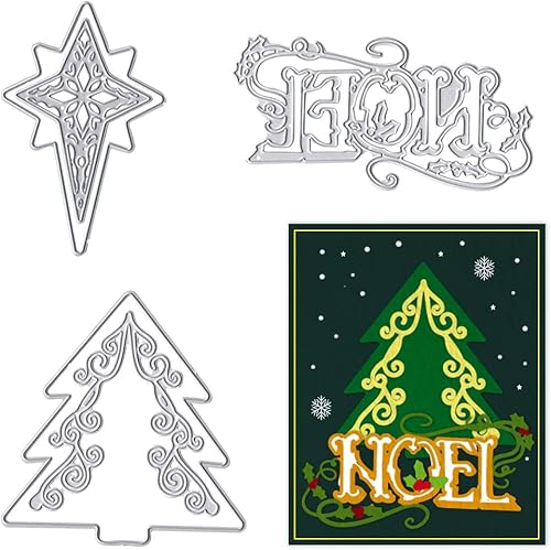 Miniatura 6 de Troqueles de palabras navideñas para hacer tarjetas, troqueles de corte de feliz año nuevo, plantillas de troqueles de agradecimiento para álbumes