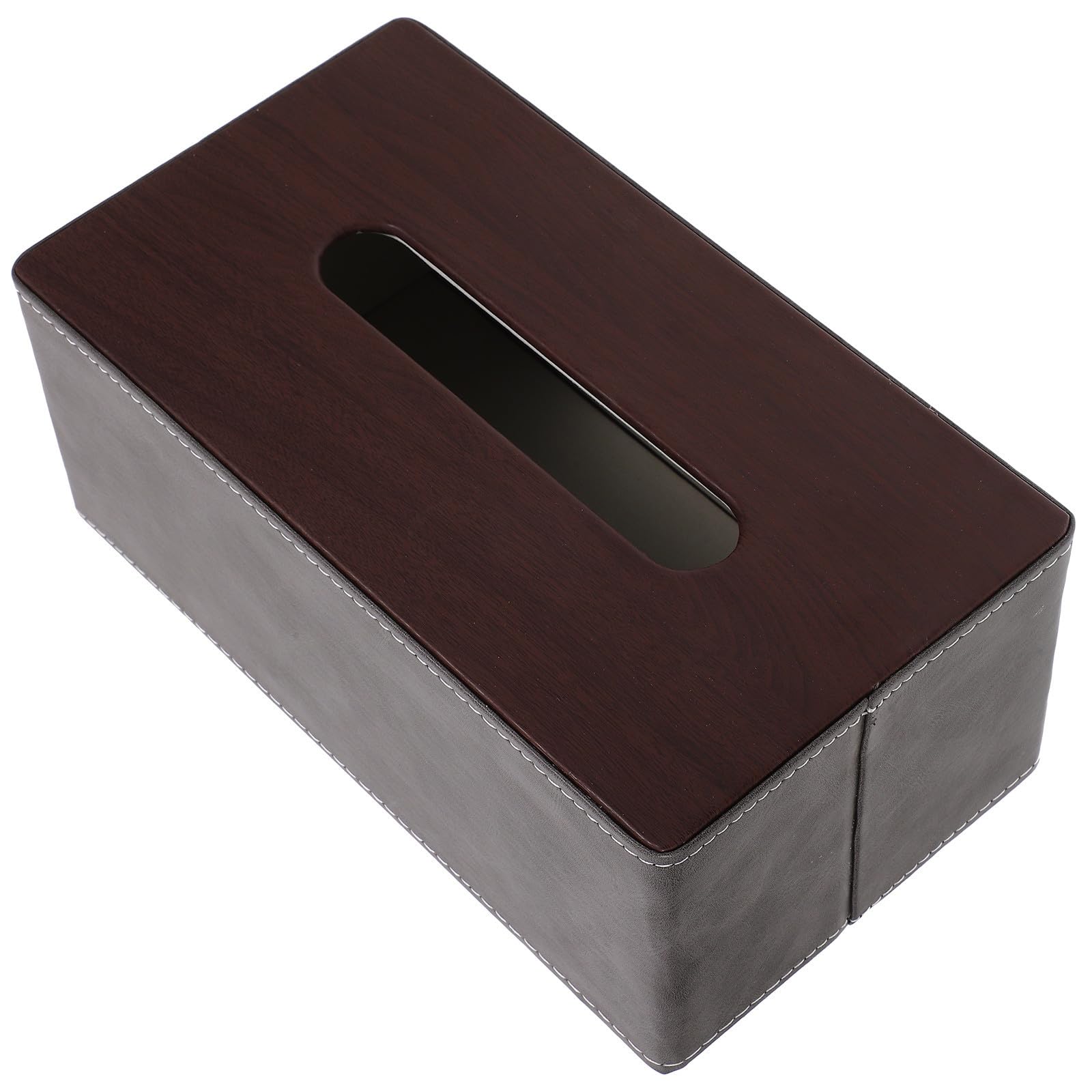 Caja de pañuelos negra con dispensador rectangular decorativo de material sintético