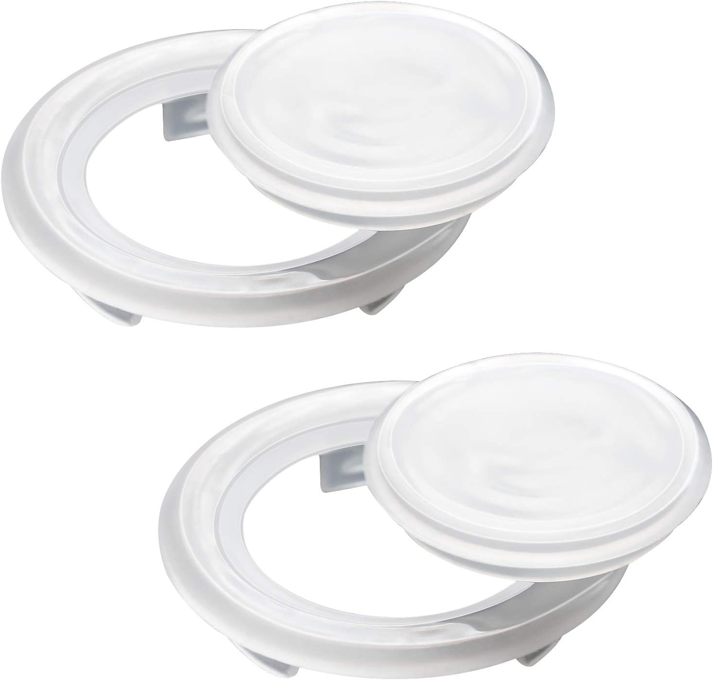 2 Inch Patio Table Umbrella Hole Ring and Cap Set, Thicker Hole Ring Plug and Cap Set for Standard Size Umbrella (2 Set) (Translucent)