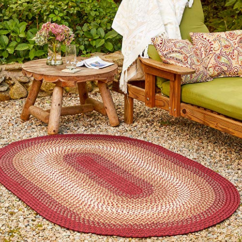Tapete Trenzado Oval Rojo Multi 5x8 pies miniatura 7