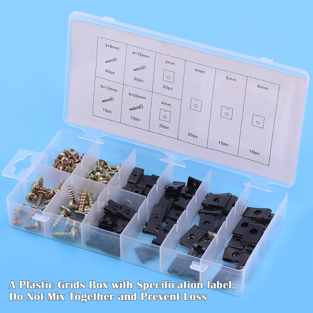 GOOACC Kit Clip A U E Viti Per Auto – 170 Pezzi In 9 Misure – Ricambi Per Cruscotto, Paraurti E Finiture Portiera
