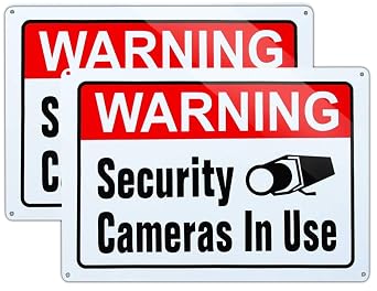 Large Video Surveillance Sign, Security Cameras In Use, 10x14, 2 Pack