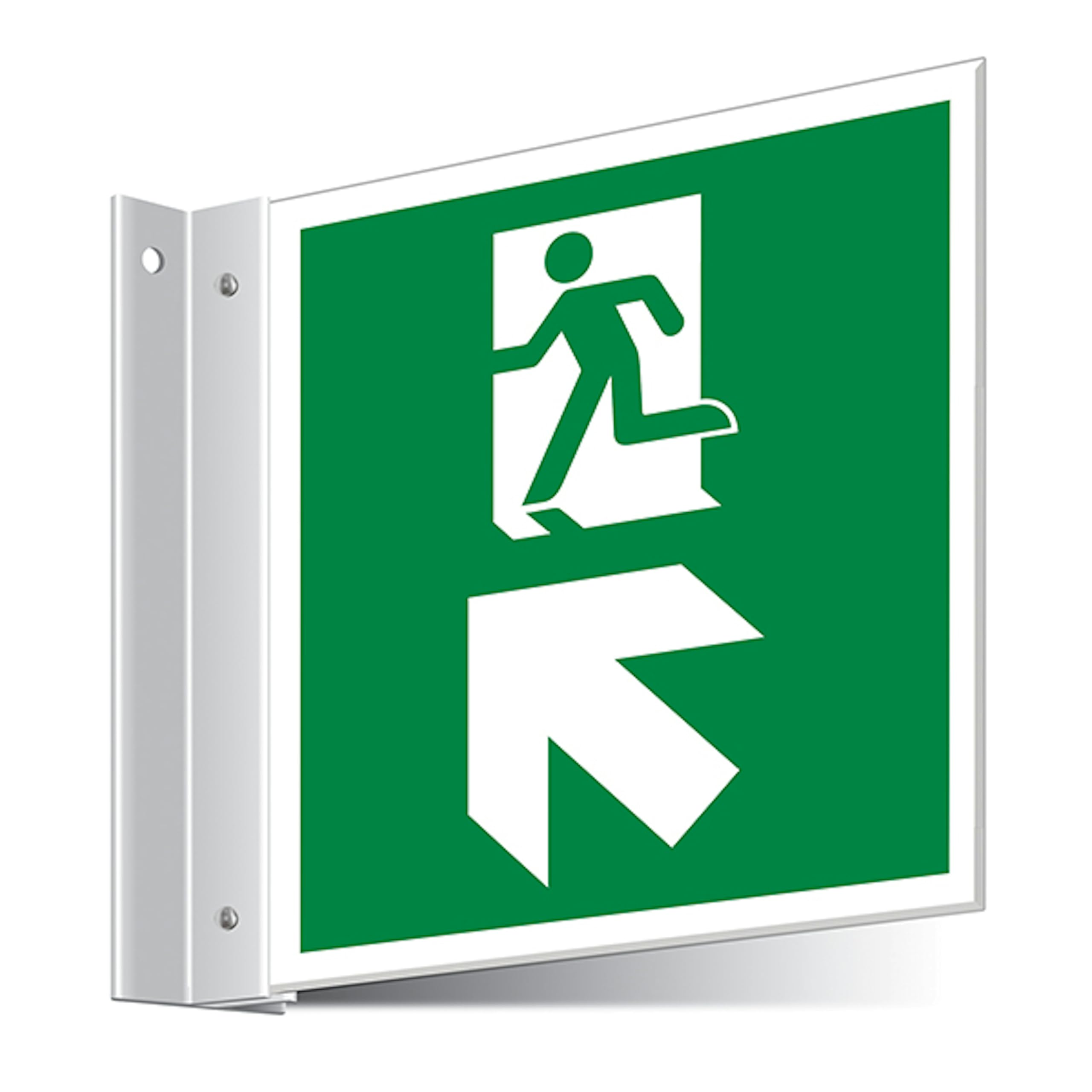 V Safety Fire Exit Up Left/Right Corridor Sign 150 x 150 mm - 3mm Indoor Palboard Safety Sign