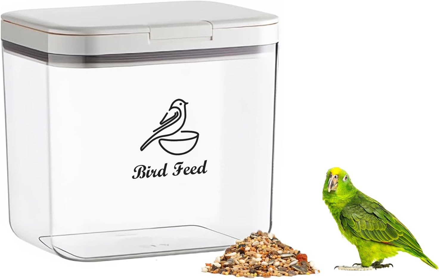 Brabtod Airtight Bird Seed Storage Container with Flip Lid